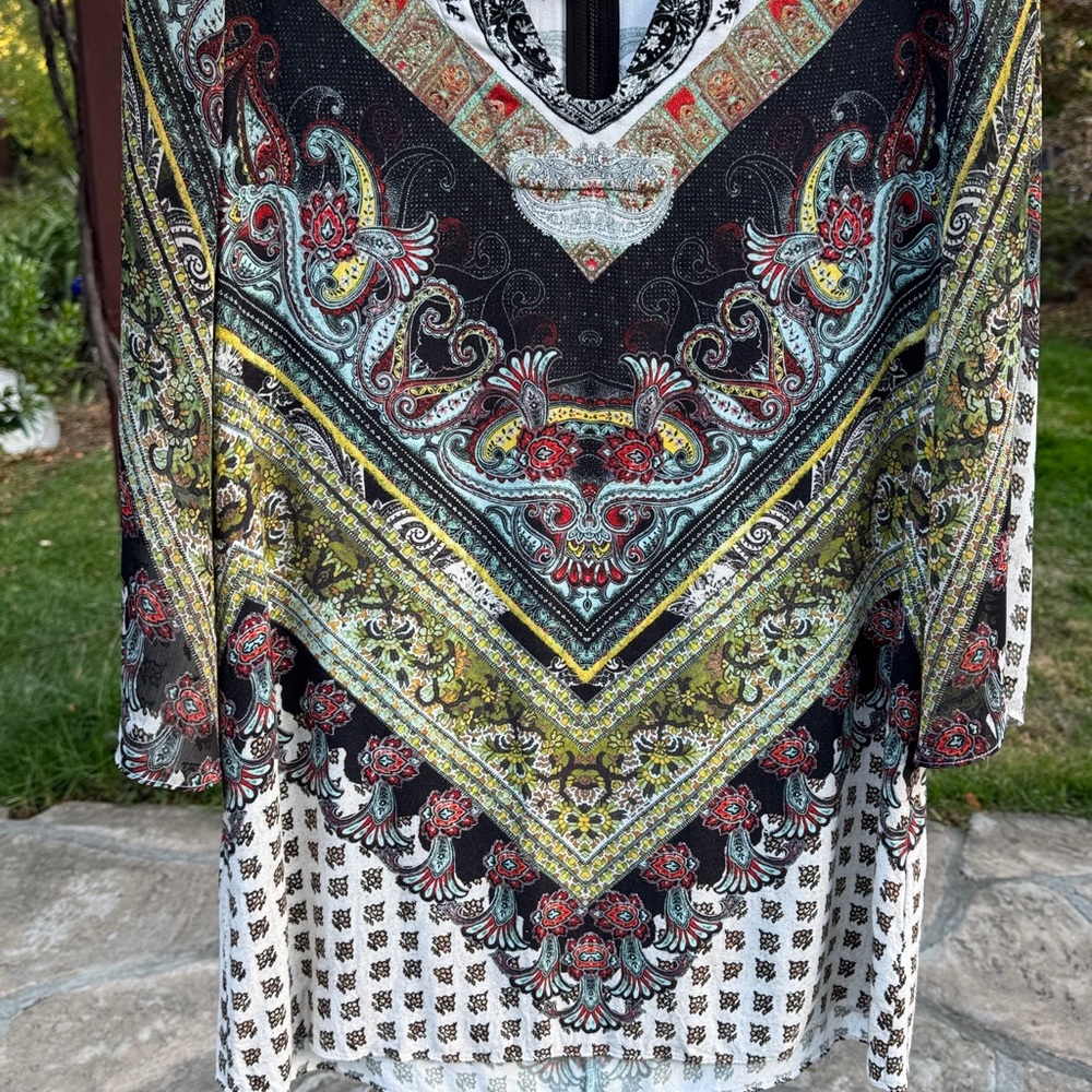 🩷 Alice + Olivia; Beautiful, Unique Design, 3/4 Length Sleeve Short Dress, Sz. L - Picture 11 of 11
